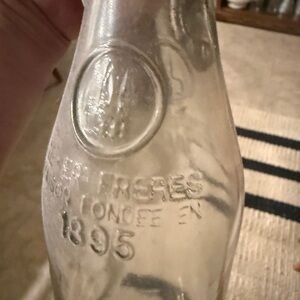 Antique Glass Bottle c.1895 | Embossed Vintage Bottle | Rustic Decor